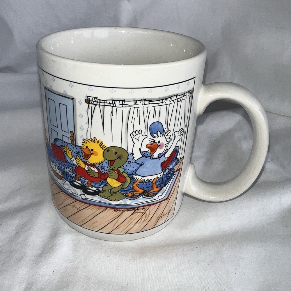 Vintage Suzy's Zoo Coffee Mug  Weekend At Home "Friday Night Charades" Nostalgia